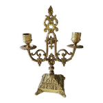 Chandelier d autel  2 branches, style napolon iii, en bronze patine vieil or