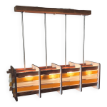 Chandelier en bois et verre fait � la main du milieu du si�cle : pays - bas, ann�es 1960.