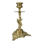 Chandelier bougeoir bronze dor� griffon animal mythique bestiaire 1880