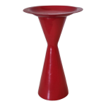 Chandelier bougeoir vintage design en mtal rouge en forme de sablier