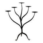 Chandelier brutaliser 5 branches mid century en fer forgé pièce uniq Chandelier brutaliser 5 branches mid century en fer forgé pièce uniq