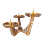 Chandelier brutaliste en bronze, 1960 - 1970