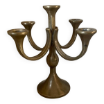 Chandelier brutaliste en bronze