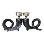 Chandeliers corne chapman bronze vintage1970 usa x2