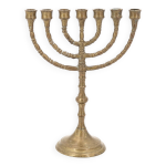 Chandelier menorah  7 branches en laiton, annes 60