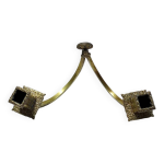 Chandelier mural 2 flammes style haute epoque xixe bronze doré à la financ Chandelier mural 2 flammes style haute epoque xixe bronze doré à la financ