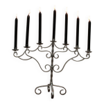 Chandelier de noel  7 bougies en acier peint argent sude