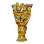 Chandelier en poterie kabyle  dcor gomtrique polychrome, fin xixe sicle