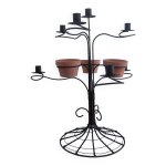 Chandelier sept feux métal terre cuite vintage Chandelier sept feux métal terre cuite vintage