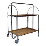 Chariot de service table d'appoint dinette space age brown design 60s 70s