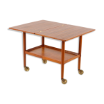 Chariot à thé avec dessus de table pliable poul jeppesen danemark vers 1965 Chariot à thé avec dessus de table pliable poul jeppesen danemark vers 1965