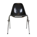 Charles & ray eames dss chaises de salle  manger noires pour herman miller, 1974