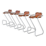 Charlotte perriand ensemble de quatre tabourets de bar en cuir les arcs france 1960 Charlotte perriand ensemble de quatre tabourets de bar en cuir les arcs france 1960