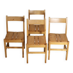 Charlotte perriand (séléction de ) pour les arcs, set de 4 chaises, france, circa 196 Charlotte perriand (séléction de ) pour les arcs, set de 4 chaises, france, circa 196