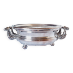 Chauffe - assiette antique de style baroque plaqué argent du 20ème siècle Chauffe - assiette antique de style baroque plaqué argent du 20ème siècle
