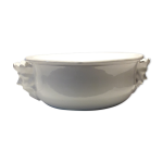 Chauffe plat  eau chaude en porcelaine blanche orn de  ttes bec verseur