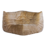 Chauffeuse d'angle togo velours beige par michel ducaroy pour ligne roset