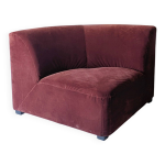 Chauffeuse d'angle velours terrocatta
