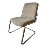 Chauffeuse, chaise chrom� et tissu, 1970