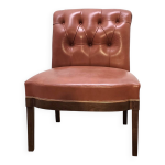 Chauffeuse en cuir capitonn� vintage