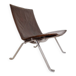 Chauffeuse en cuir marron 1�re �dition par poul kj�rholm pour e. kold christensen