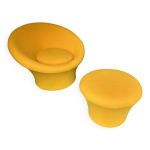 Chauffeuse mushroom et son ottoman de pierre paulin, edition artifort, 1960