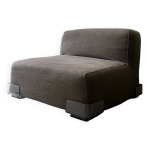 Chauffeuse en tissu gris plastics par piero lissoni pour kartell, 1970