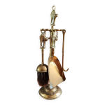Ncessaire de chemine vintage en laiton  dcor de chats