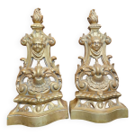 Chenets en bronze doré, xixe siècle Chenets en bronze doré, xixe siècle