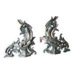 Chenets bronze et fonte louis xv