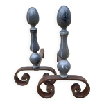 Chenets g�om�triques acier vintage