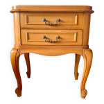 Chevet classique en merisier sculpt avec plateau en verre