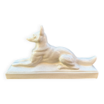 Chien art dco en faence craquele