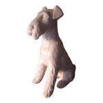 Chien en ceramique craquele fox terrier