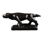 Chien en c�ramique noire de vallauris sign� fa�ences & poteries de provence