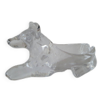 Chien en cristal vide poche ou cendrier art v clichy france a confirmer