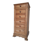 Chiffonnier en bois marqueté et marbre style classique Chiffonnier en bois marqueté et marbre style classique