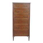 Chiffonnier louis xvi en acajou 6 tiroirs
