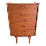 Chiffonnier en teck  5 tiroirs de style scandinave , des annes 50'