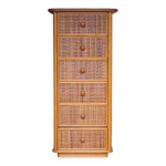 Chiffonnier vintage, semainier rotin maugrion pour roche bobois