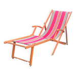 Chilienne vintage en bois et tissus bayadre - mid. xxme