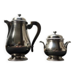 Christofle gallia silver plated coffee pot & sugar bowl: art nouveau regenc