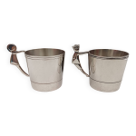 Christofle l�o & l�a - 2 timbales tasses m�tal argent� �crin parfait �tat