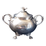 Christofle - sucrier en m�tal argent� enti�rement guilloch�