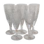 Cinq fltes  champagne en cristal taill vintages