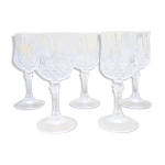 Cinq verres  liqueur cristal taille diamant