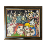Le cirque huile sur toile par grand a
