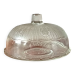 Cloche  fromage et son plateau, plat en verre transparent avec cloche, 1960