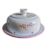 Cloche  fromages vintage en cramique dcor branches florales