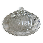 Cloche  fromage vintage en verre press